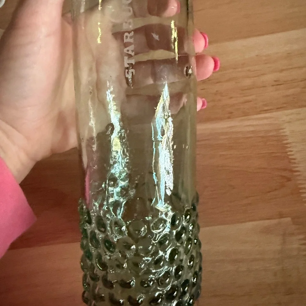 Starbucks Green Textured Glass Bottle | Reusable Vase or Tumbler